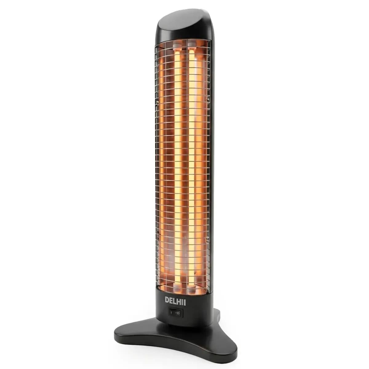 Estufa Eléctrica Vertical De Cuarzo Delhi 2 Velas 1200w Negro