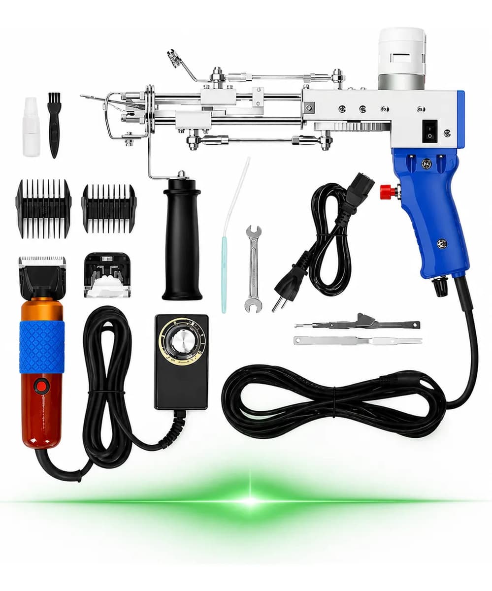 Pistola Tufting 2 En 1 Con Kit Cortador Esquilador Alfombras