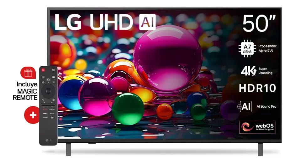 Smart TV LG 50 Pulgadas UHD 4K con AI ThinQ - 50UA8050PSA