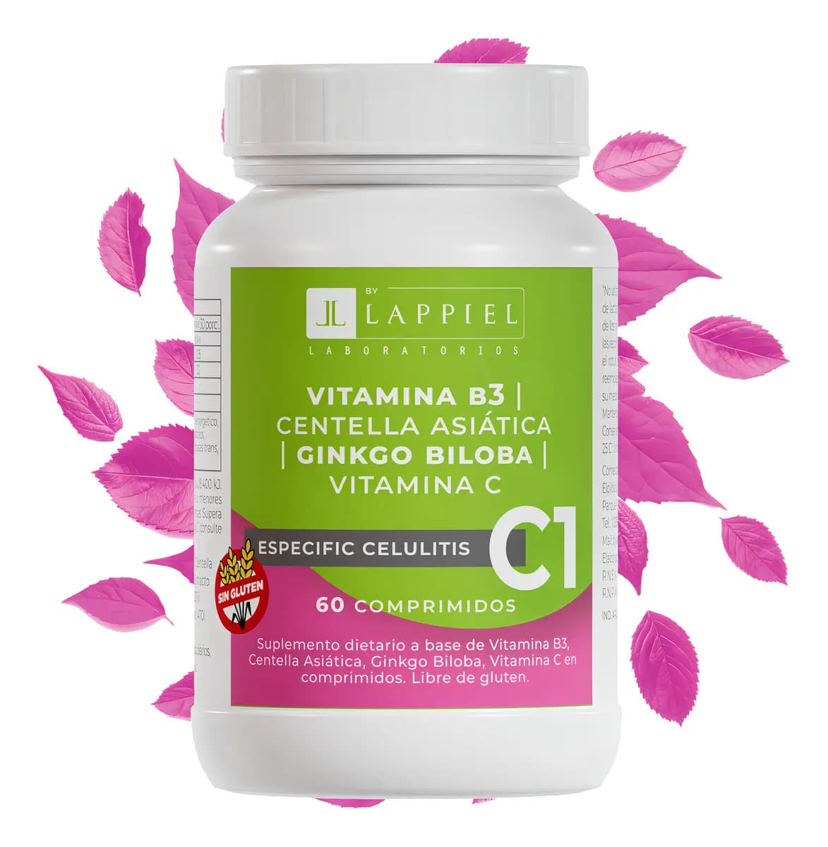 Centella Asiática Lappiel Comprimidos Anticelulitis Ginkgo Biloba 60 Unidades Sin Sabor