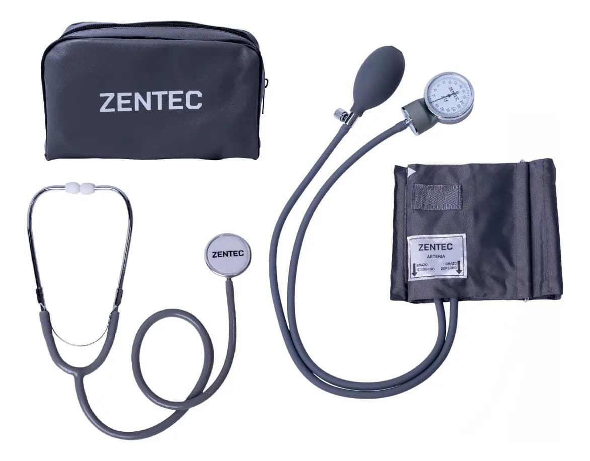 Tensiómetro Aneroide ZENTEC TAZ10 con Estetoscopio y Estuche Gris