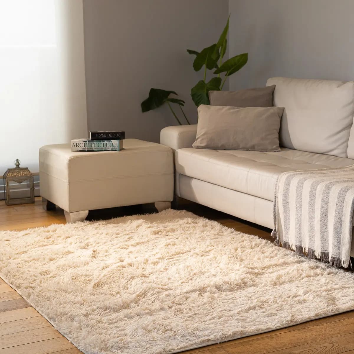Alfombra 1x1,50 Mts Peluda Pelo Moderna, Dormitorio / Living