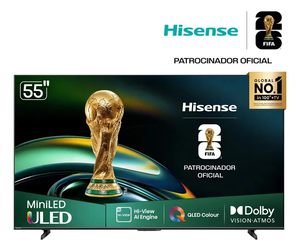 Smart TV Hisense Pantalla 55 55U6QV Mini LED 4K QLED Modo de juego Plus
