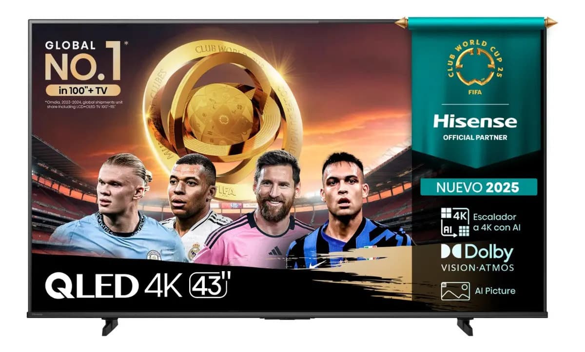 Smart TV de 43" Hisense Q6QV 43Q6QV con pantalla QLED 4K