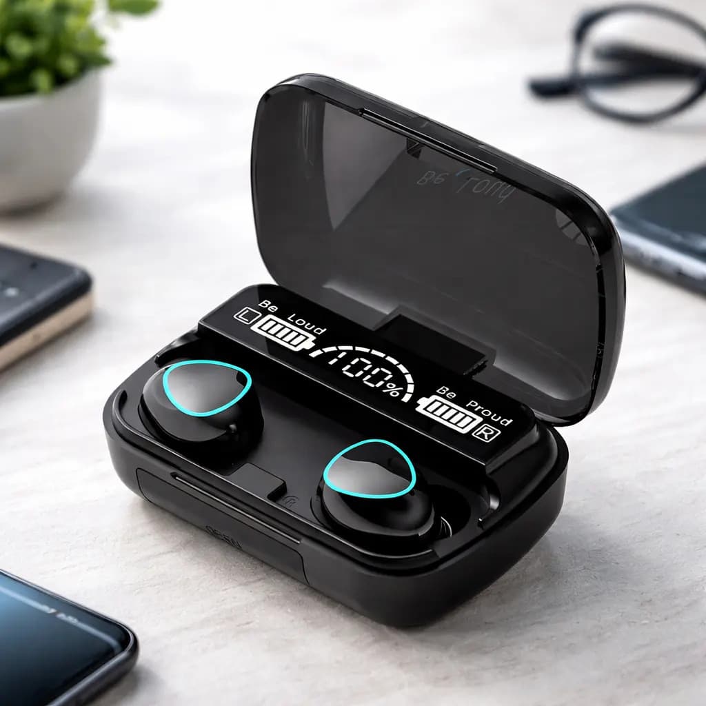 Auriculares Alpina F10 Pro In-ear Inalámbricos Superior F9-5 Color Negro Color De La Luz Verde