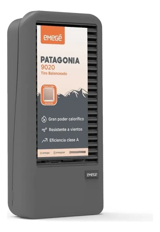 Calefactor A Gas Emegé Patagonia 2000kcal Multigas Pared Gris Gris Oscuro