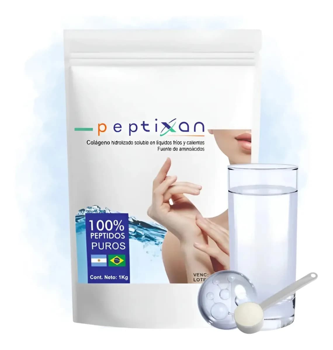 Colageno Hidrolizado En Polvo 1kg Xantana Peptixan Salud Belleza Huesos Arrugas