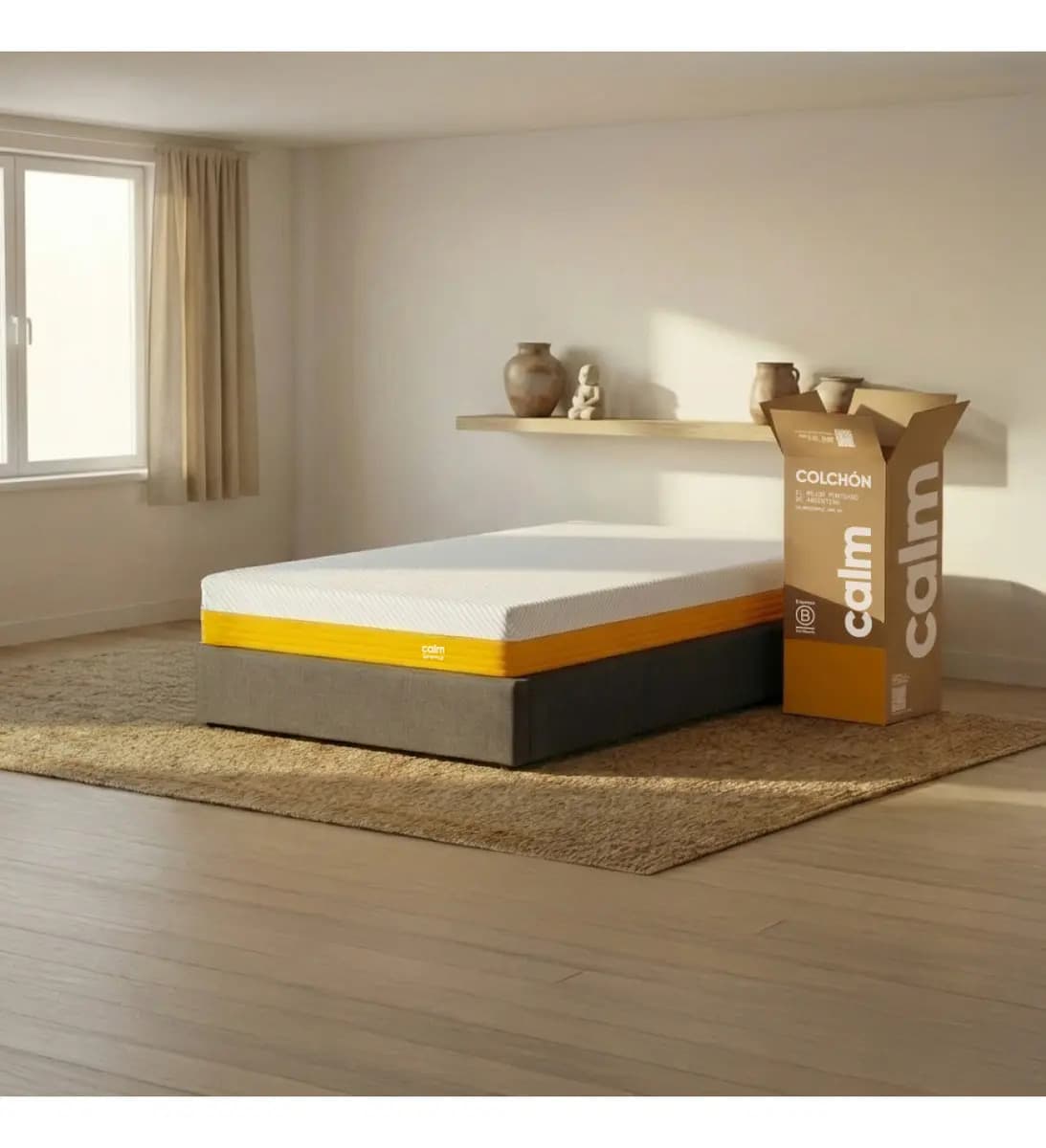 Colchón Calm Elemental 1 Plaza 80x190 Espuma En Caja
