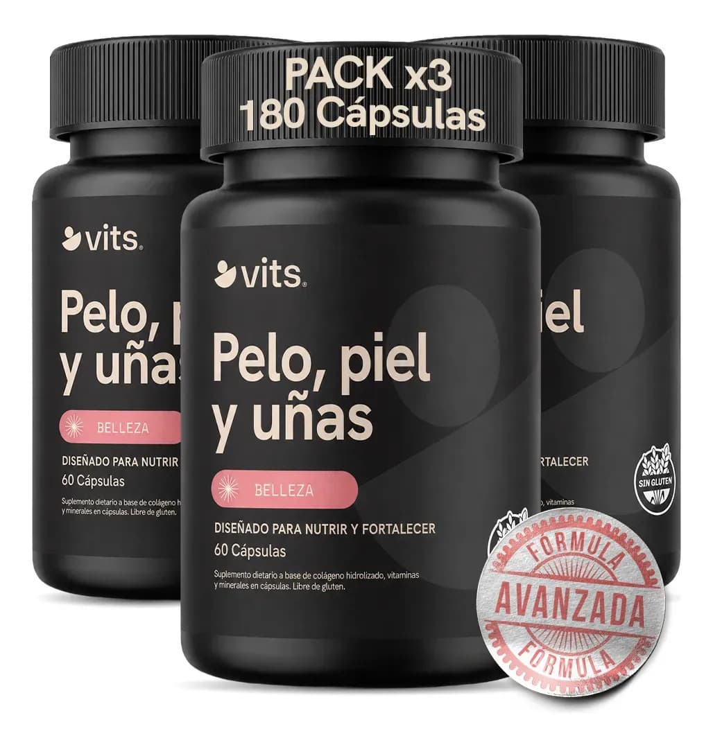 Vitaminas Para El Cabello Multivitaminas Para Pelo, Piel Y Uñas Con Biotina, Colágeno Y Vitaminas A B C E Frasco Con 180 Cápsulas Suministro Para 6 Meses Sin Sabor