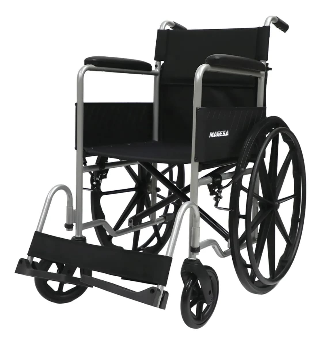 Silla De Ruedas Magesa Yk9011 Apoyabrazo Fijo Liviana Gris Plata