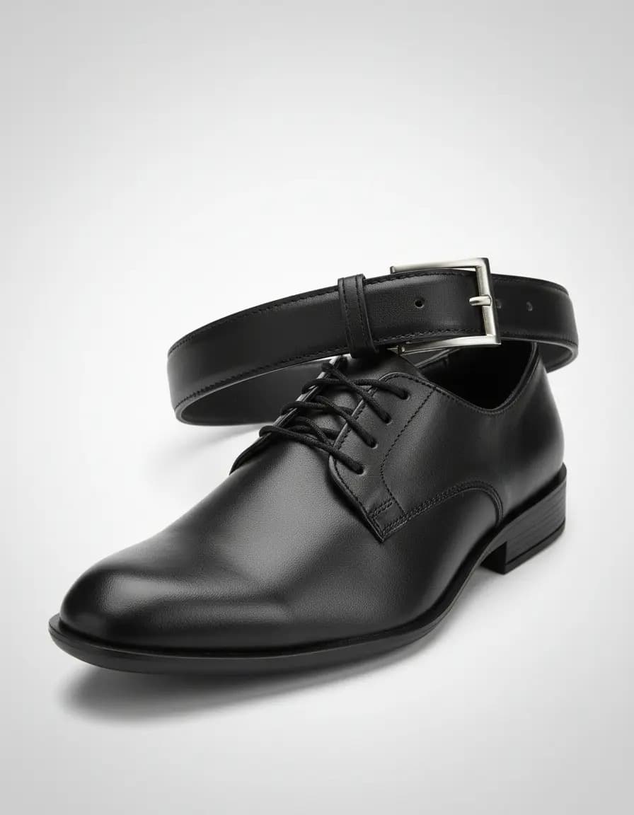 Zapatos Y Cinto Simón De La Costa Vestir Moda Eco Cuero Liso