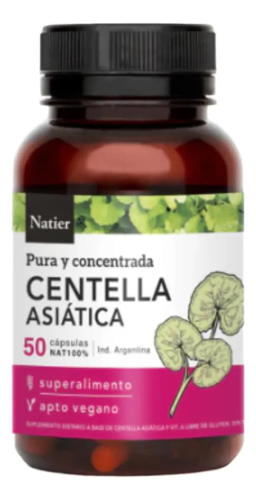 Centella Asiática Natier X 50 Cápsulas Anticelulitis Y Várices. Sin Sabor