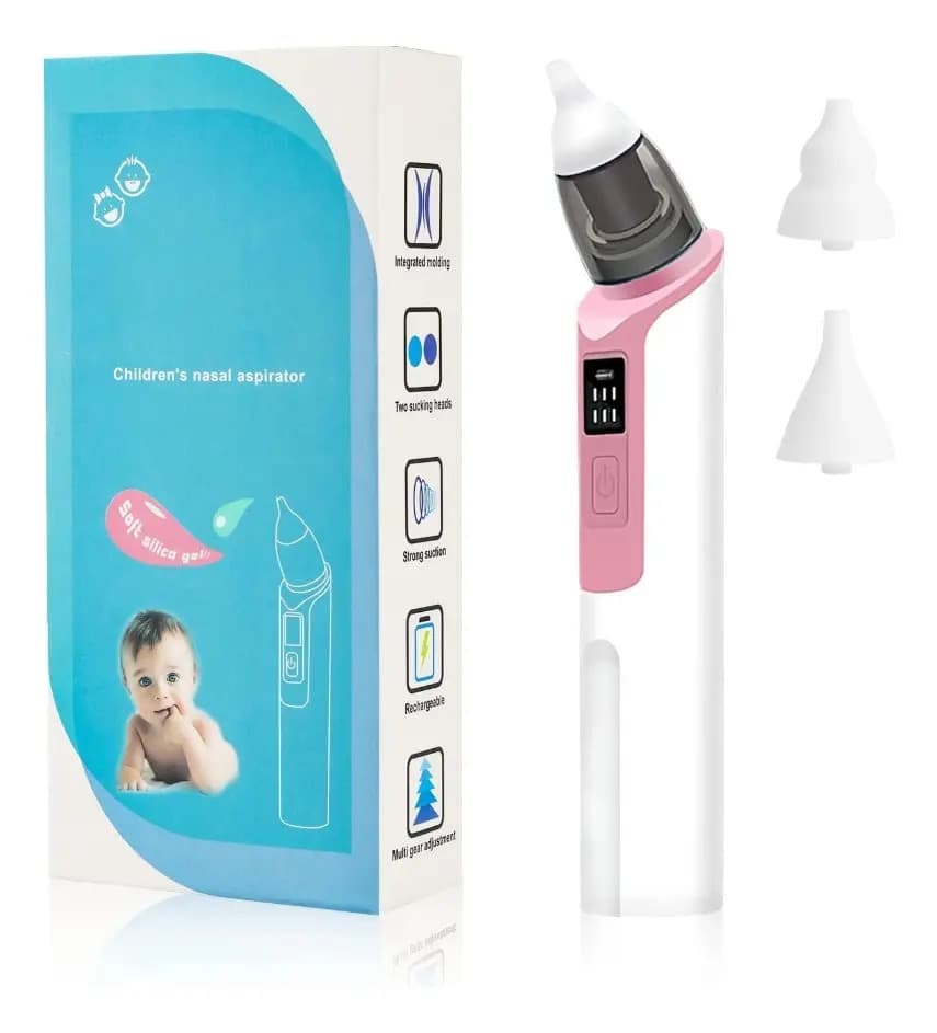 Aspirador Nasal Eléctrico Ima Baby Con 2 Boquillas Rosa Pálido