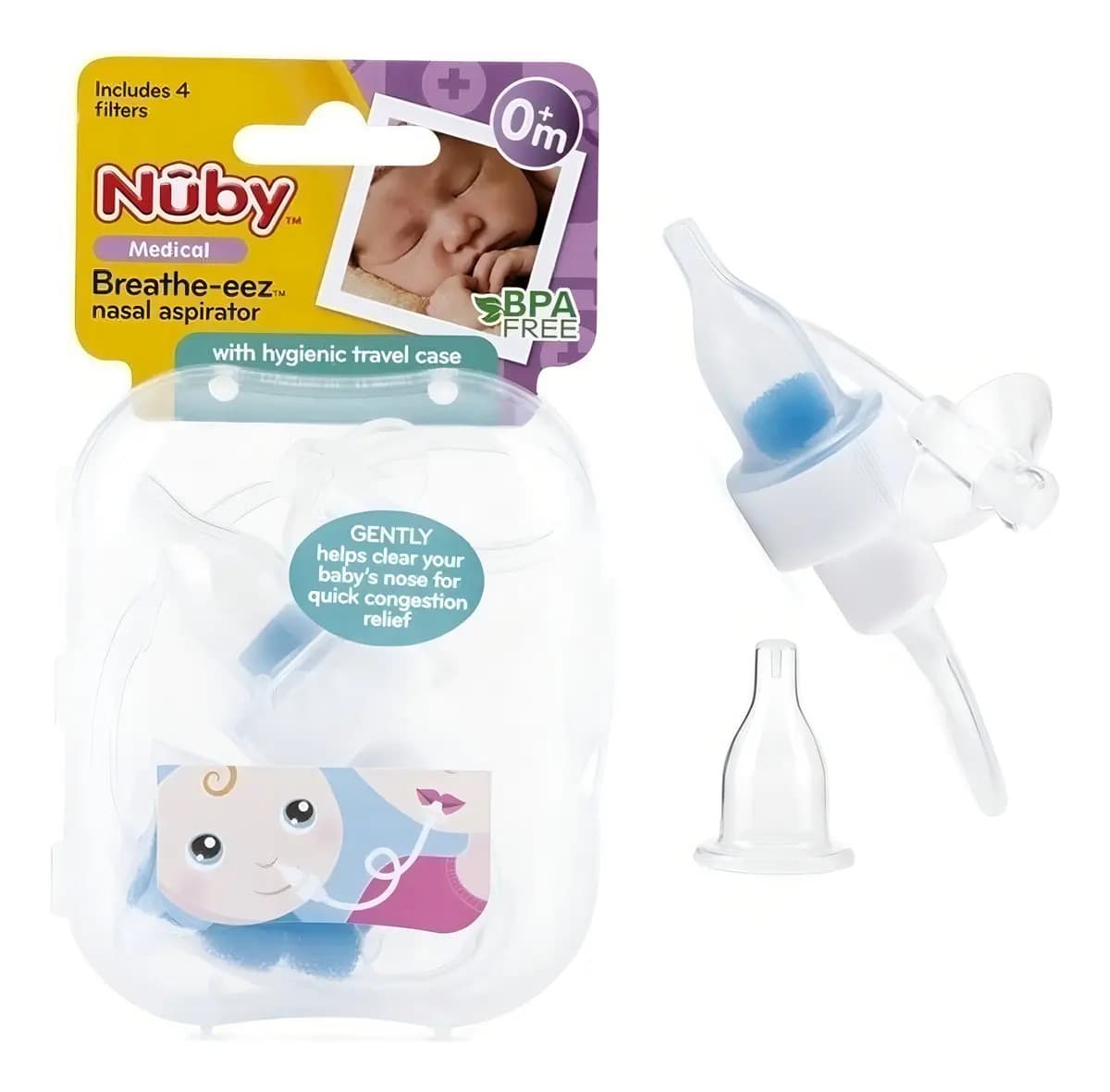Aspirador Nasal Nuby Asistido Con Boquilla Y Filtro Arenita
