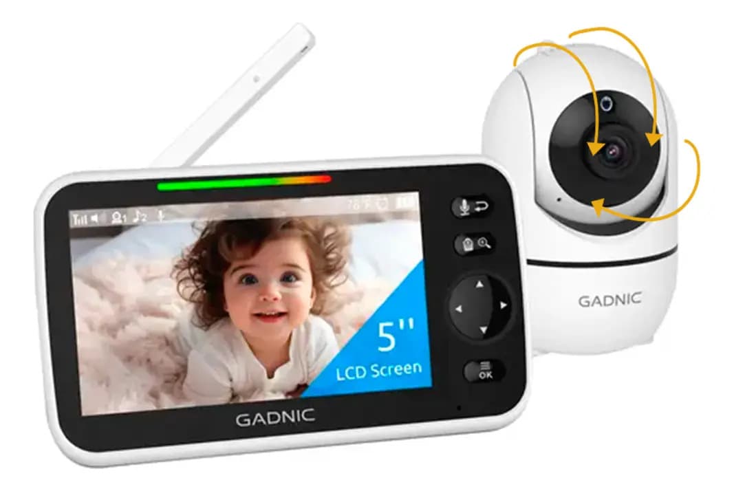 Baby Call Inalámbrico Gadnic X5000 Cámara Visión Nocturna Pantalla 5 Pulgadas LCD Audio Bidireccional Termómetro