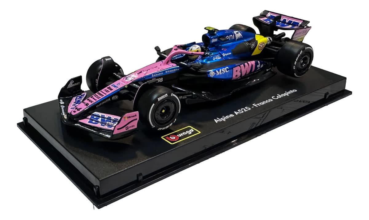 Auto F1 Coleccionable 1:43 Burago Edicion Limitada Colapinto Rosa/azul/amarillo