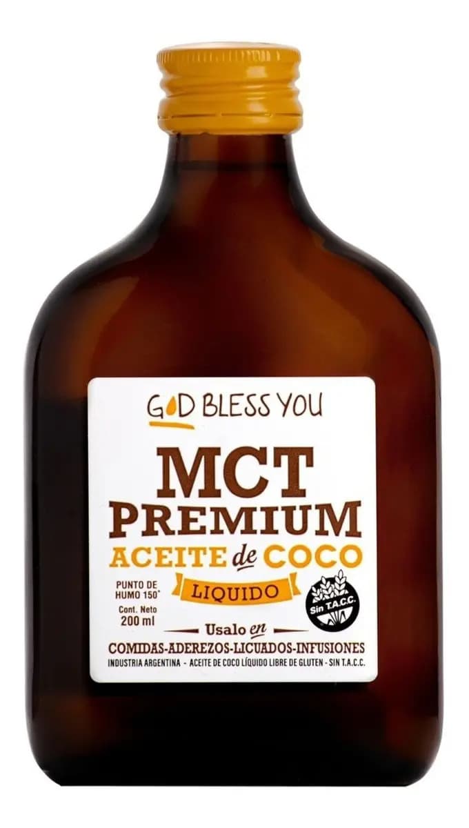Aceite Mct Premium God Bless You 100% Coco Líquido 200ml Saludable Aceite De Coco