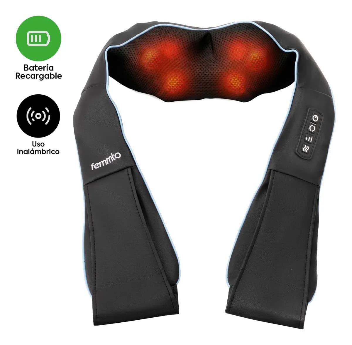 Masajeador Cervical Eléctrico Portatil Inalambrico Batería Recargable Usb Femmto Relajación Cuello Espalda Lumbar