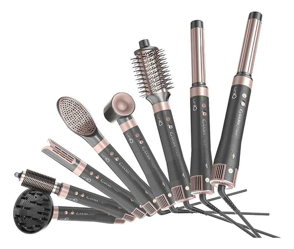 Multi Styler Gama Italy Uniq Vibrance 8 En 1 Seca, Modela, Alisa, Riza, Ondula, Suaviza, Da Volumen Y Define - Negro