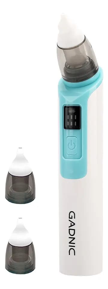 Aspirador Nasal Gadnic Eléctrico Automático Silencioso Bebes Lavable 250g 500 Mah 6 Niveles Cabezales Intercambiables Blanco