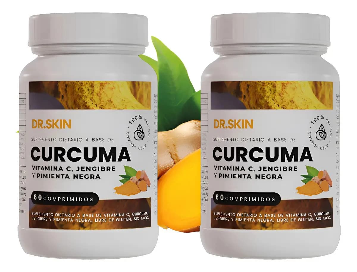 Cúrcuma Jengibre Pimienta Negra | Dr Skin | Antiinflamatorio Sin Sabor