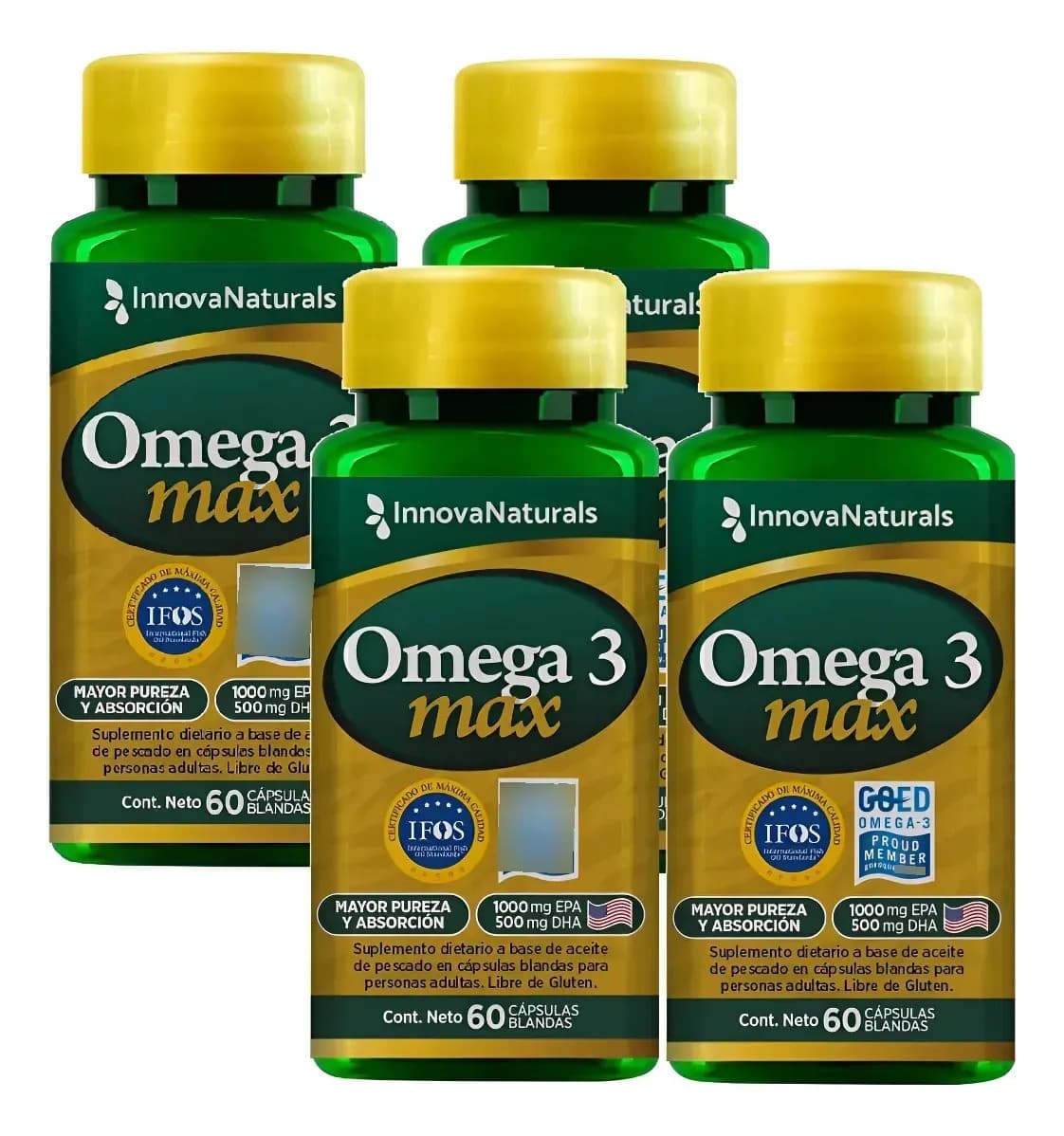 Omega 3 Max X 60 Caps Innovanaturals X 4 Unidades Sin Sabor Omega 3