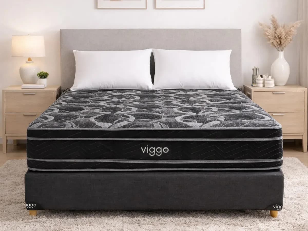 Sommier Viggo Esmeralda 140x190 Cm 130 Kg Alta Densidad Color Negro