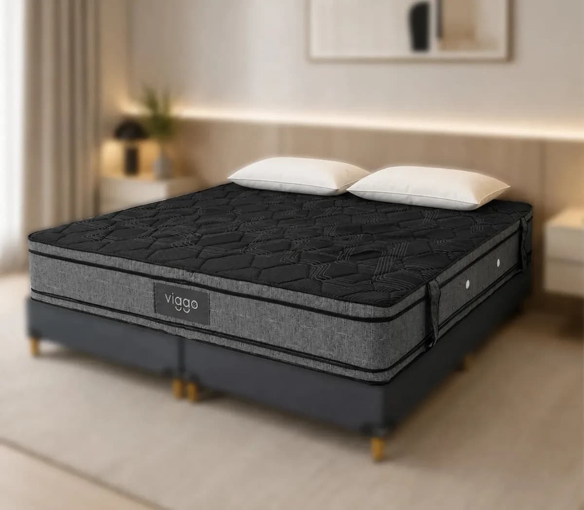 Colchón Viggo Magnum 160x200 Cm 300 Kg Alta Densidad - Negro