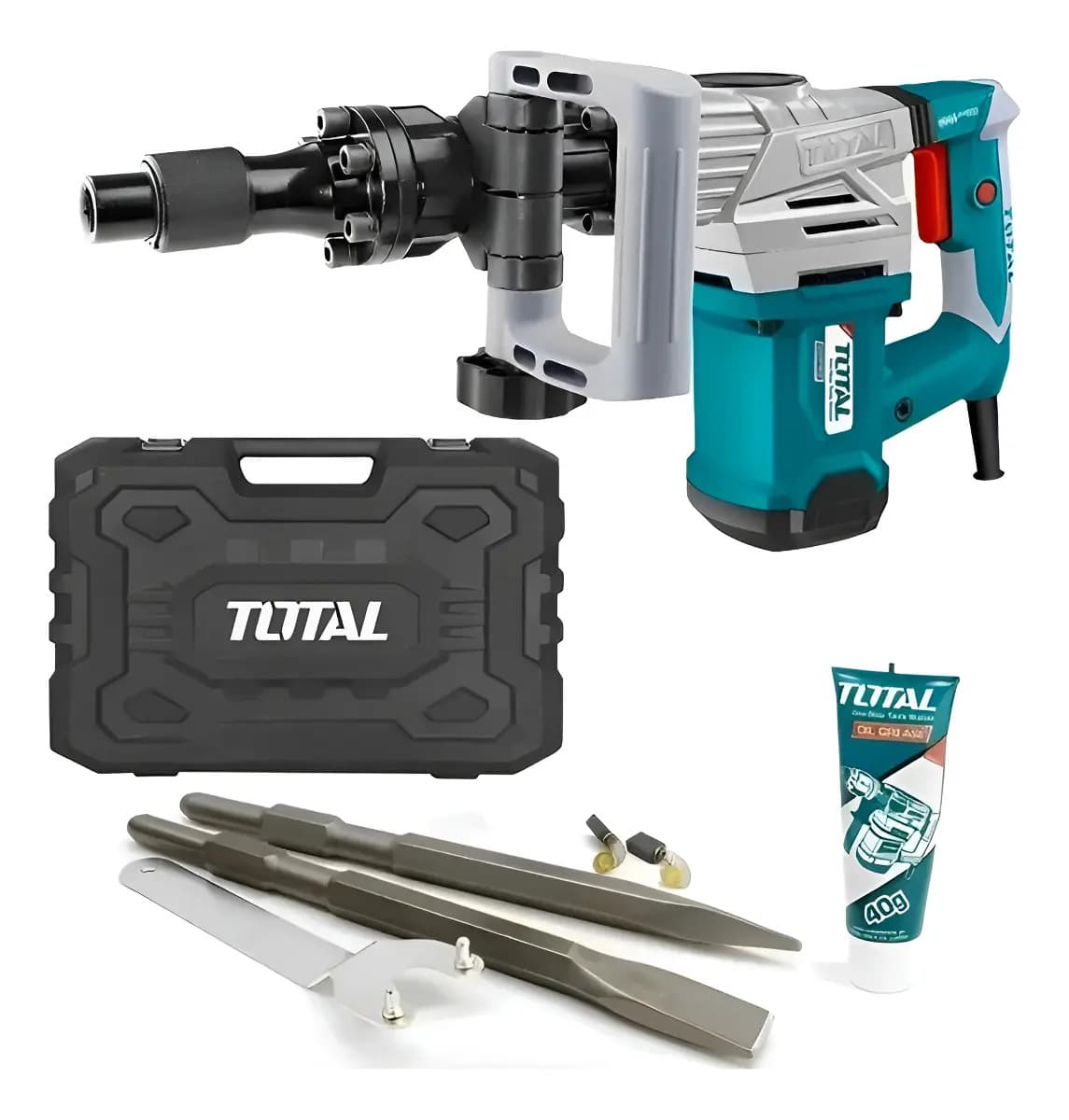 Martillo Demoledor Total 20j Hex 1300w 2 Cinceles Th213006 Verde