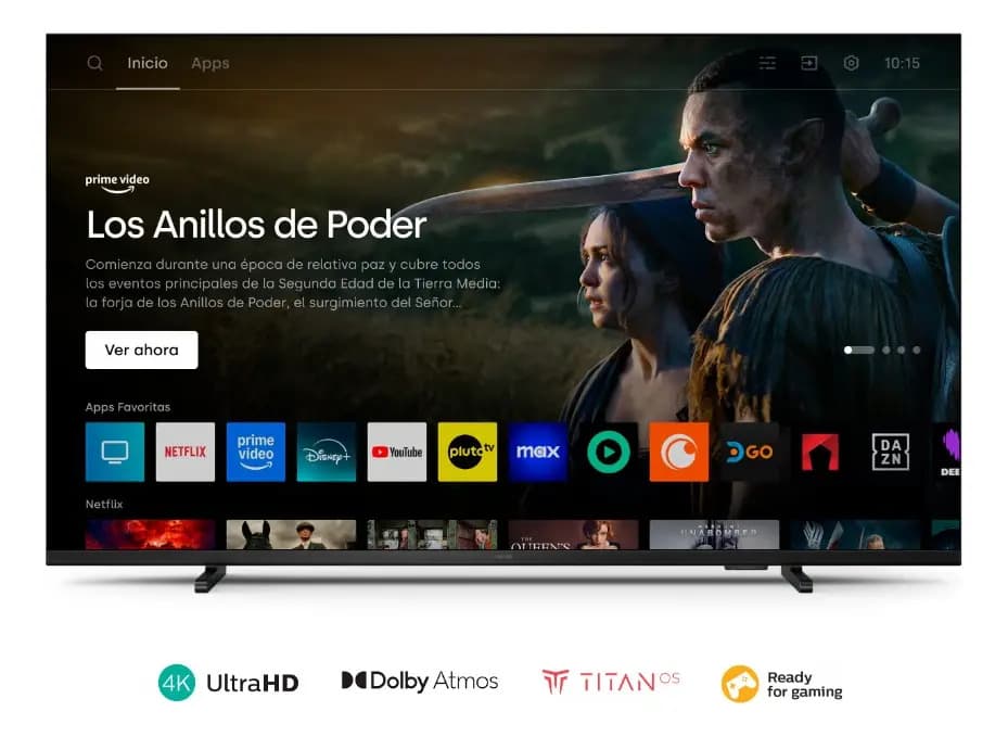 Smart Tv 55 4k Led 55pud7309/77 Color negro 220v Philips