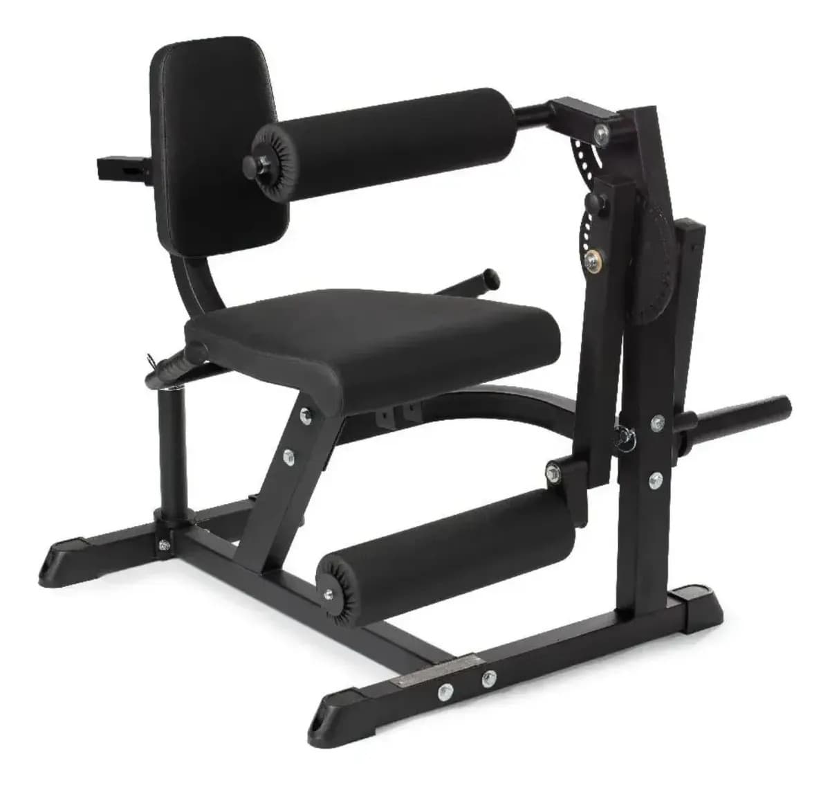 Sillon Banco Cuadriceps Femorales Isquios Maquina Discos Negro
