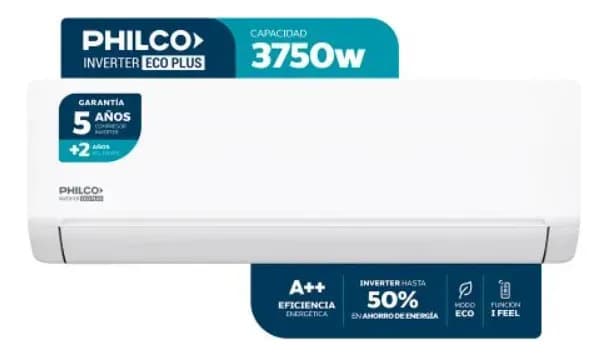 Aire Acondicionado Split Philco Inverter 3750w Frio Calor A++ Phin37ha2an Blanco