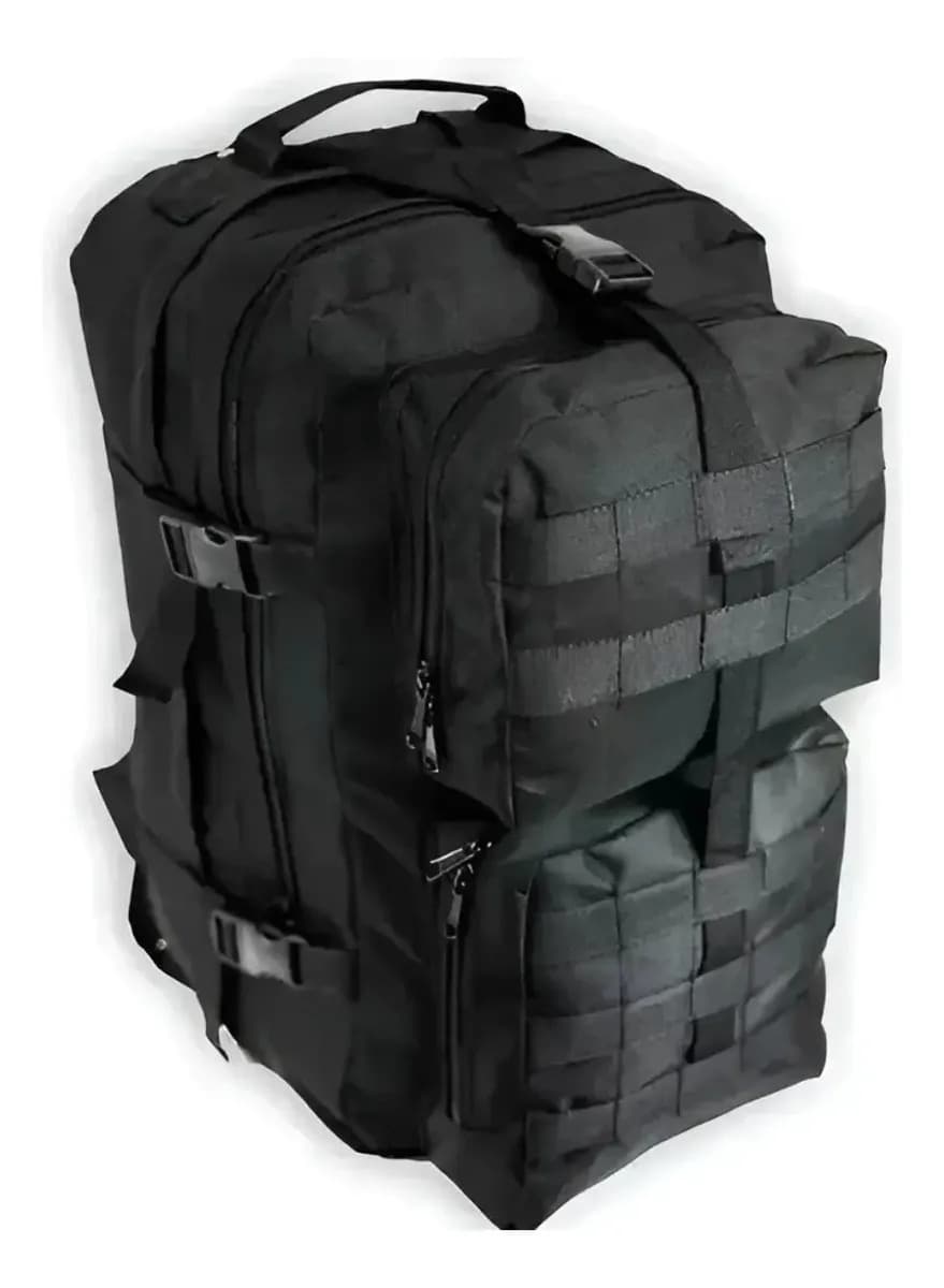 Mochila Táctica 50 L Trekking Asalto Varios Colores Dinamic Negro Liso