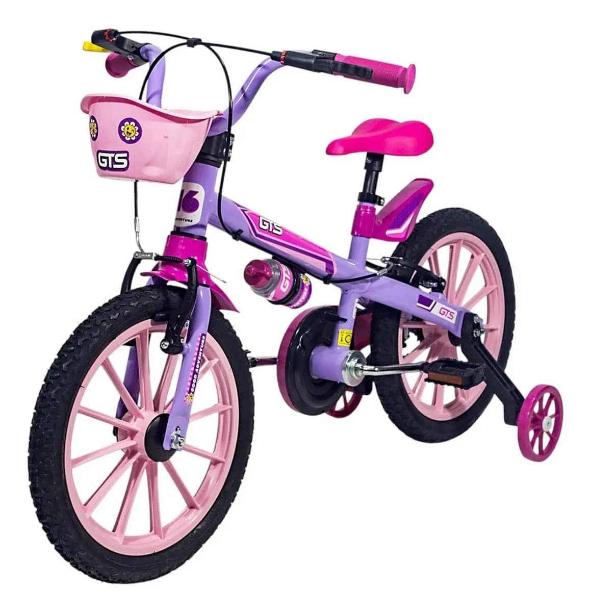Bicicleta Rodado 16 Gts Paseo Con Canasto Color Fucsia Tamaño del cuadro 16
