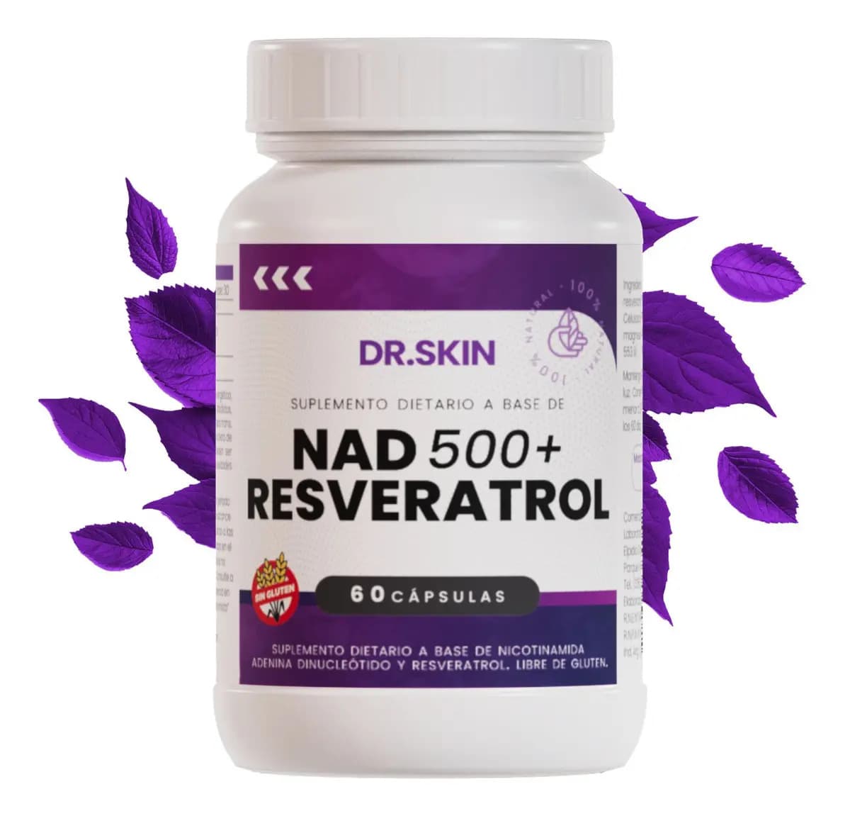 Nad + Resveratrol Dr Skin: Cápsulas Para Energía, Longevidad Y Claridad Mental Sin Sabor