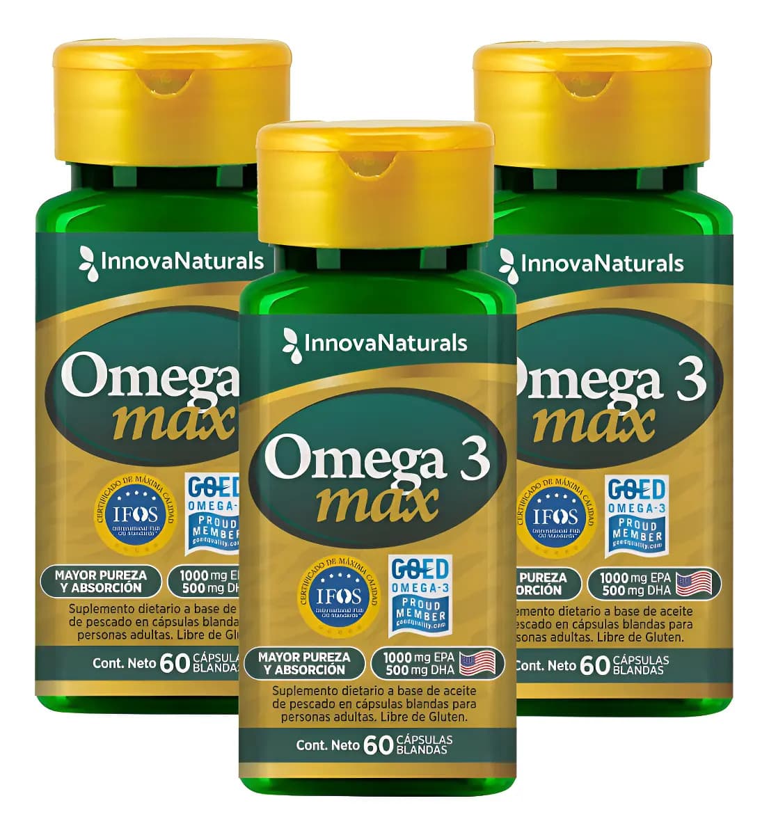Omega 3 Max X 60 Caps Innovanaturals X 3 Unidades 60 Cápsulas Blandas